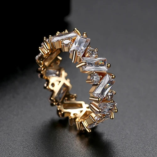Geometric Crystal Eternity Ring