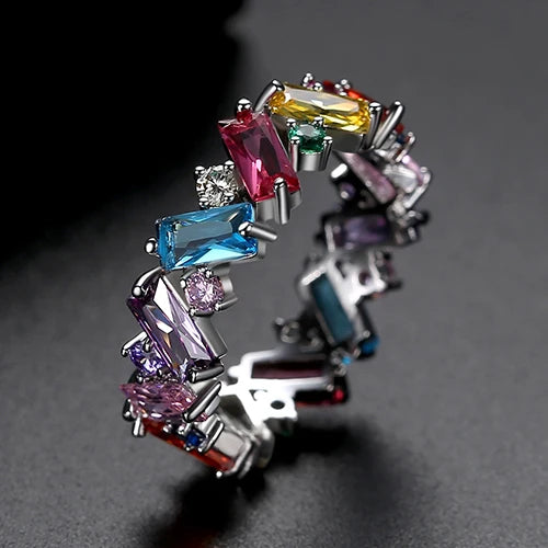 Geometric Crystal Eternity Ring