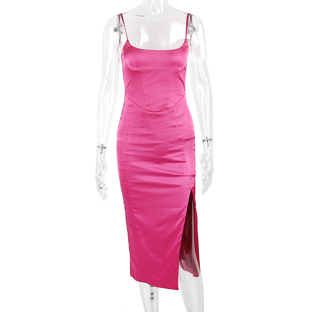 Midnight Muse Satin Dress