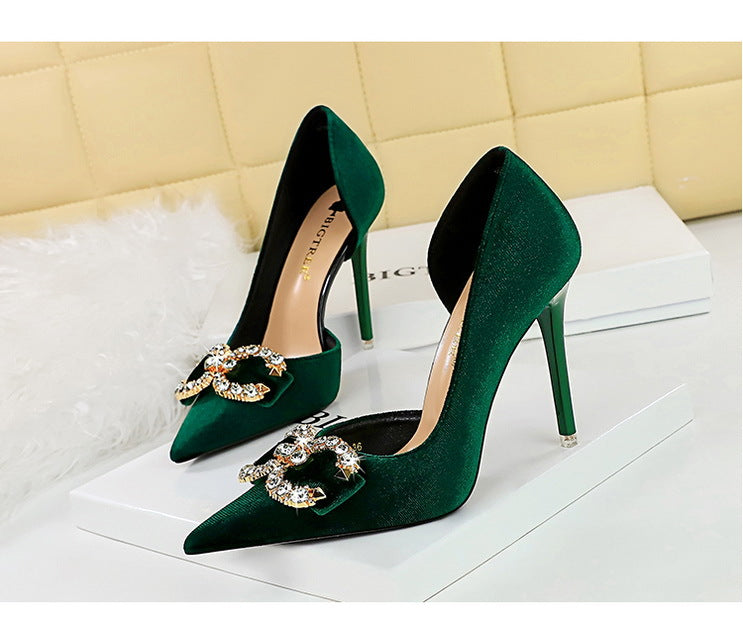 Crystal Embellished Stiletto Pumps