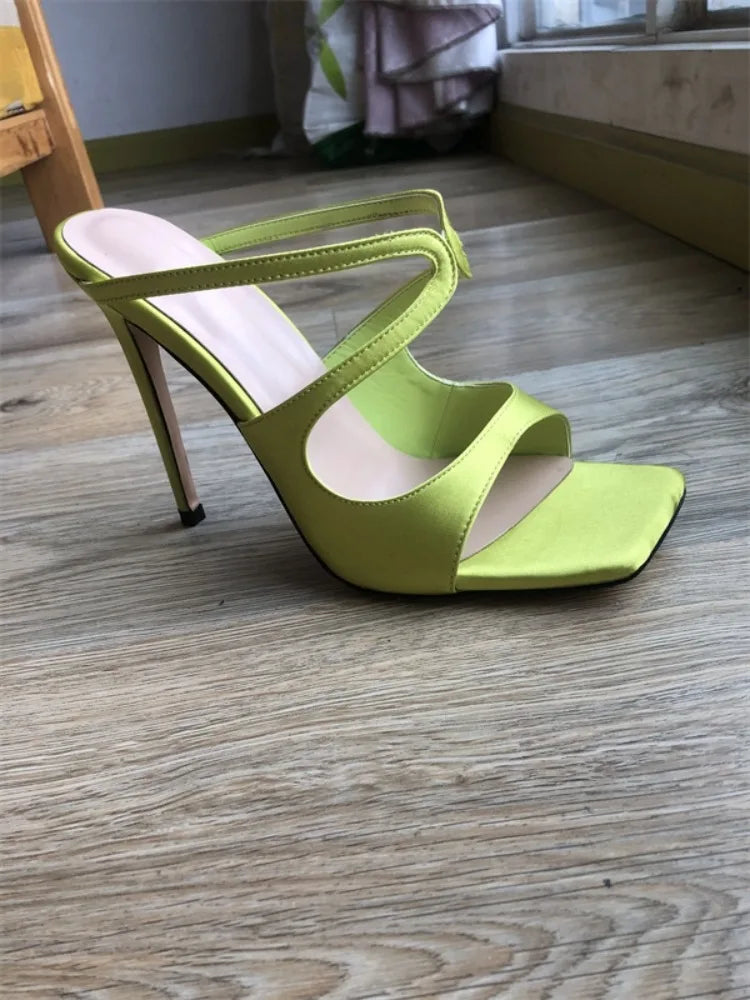Strappy Satin High Heel Sandals