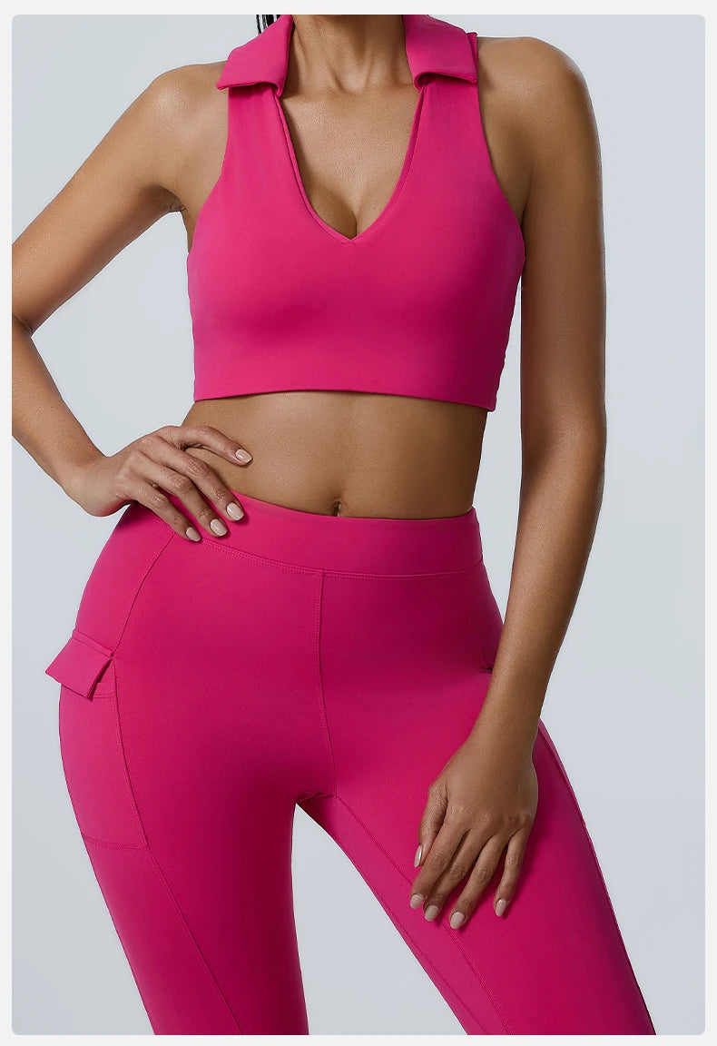 Polo Halter & Cargo Leggings Workout Set