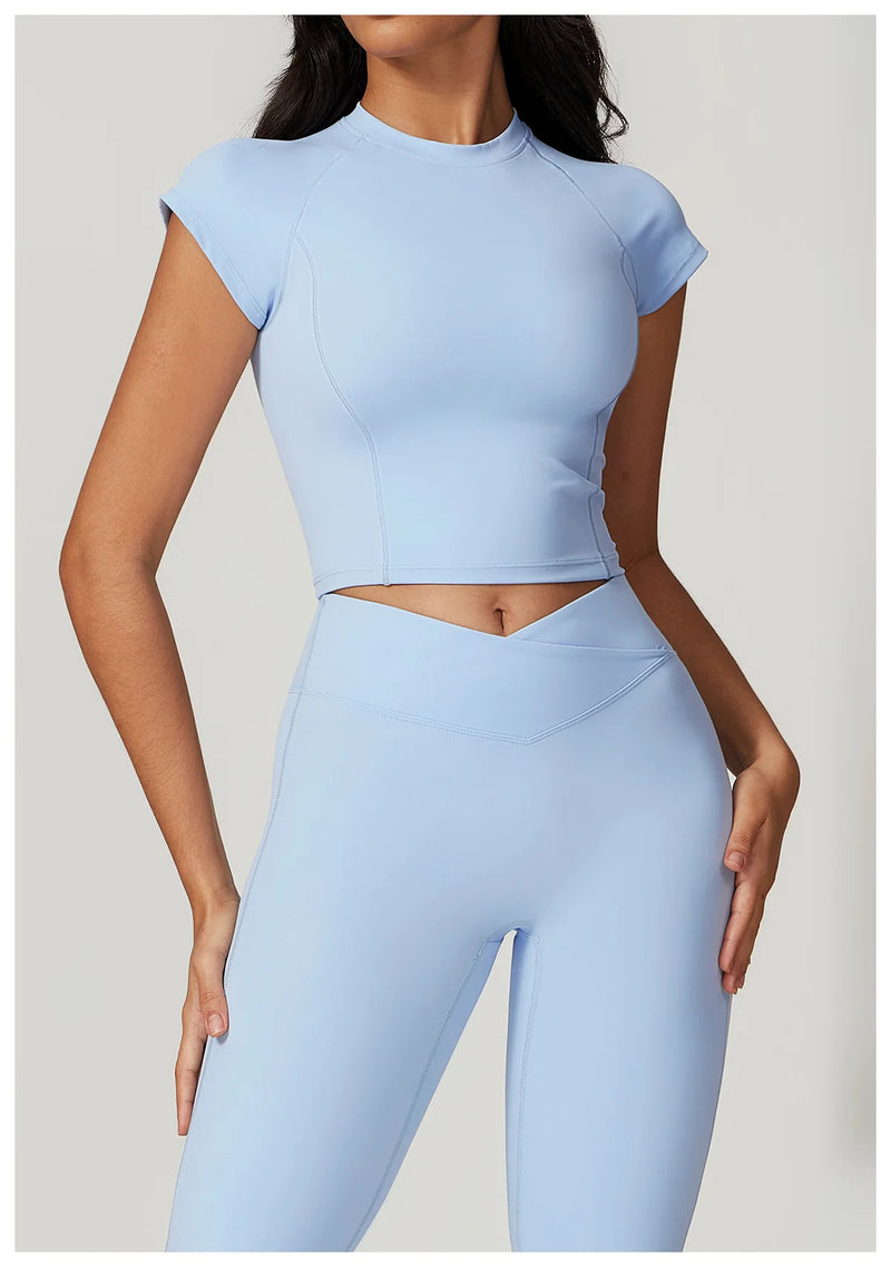 Short Sleeve Workout Crop Top