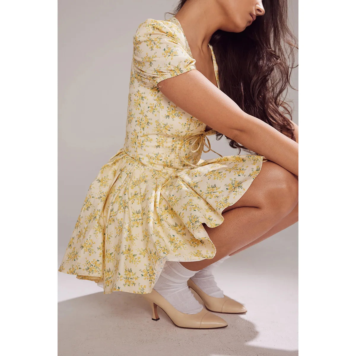 Floral Puff Sleeve Mini Dress
