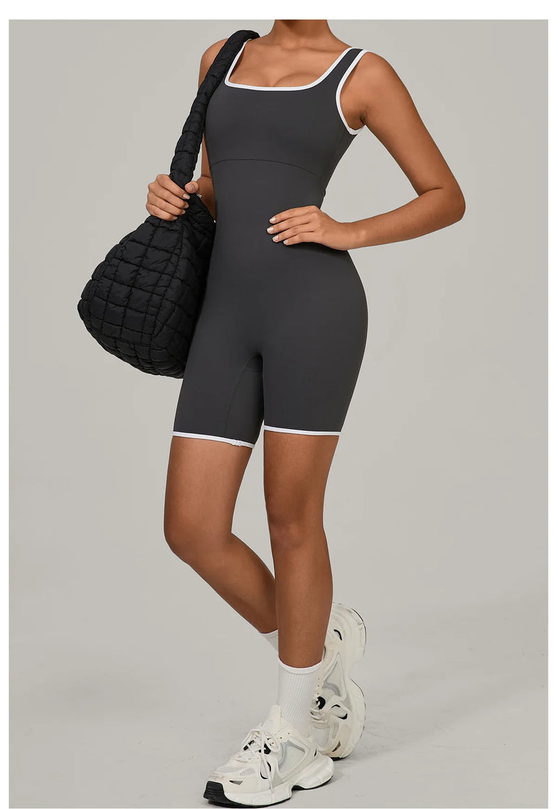 Square Neck Active Romper