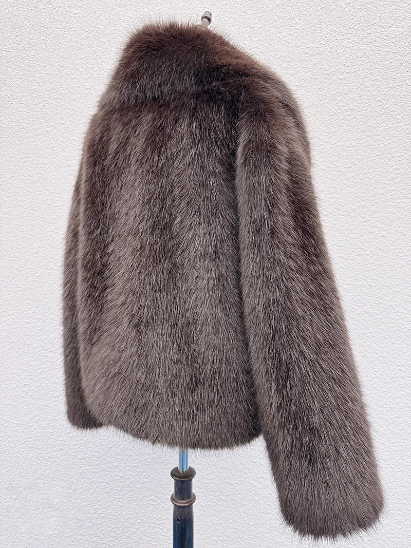Espresso Luxe Fur Jacket