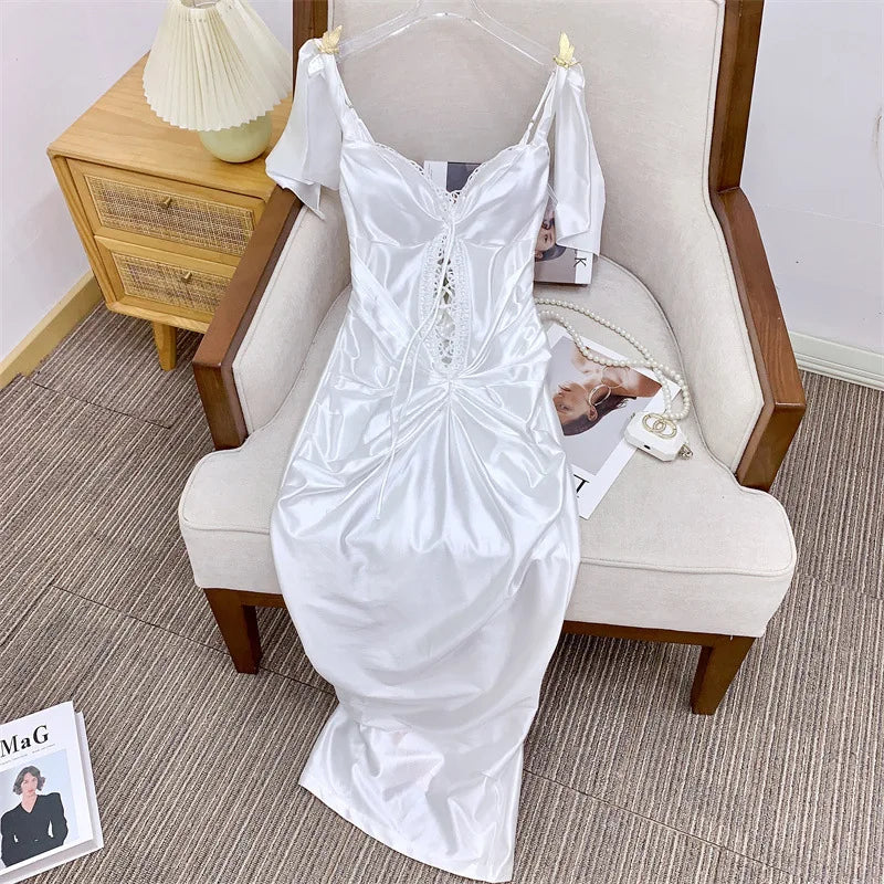 Seraphine Lace-Up Satin Gown