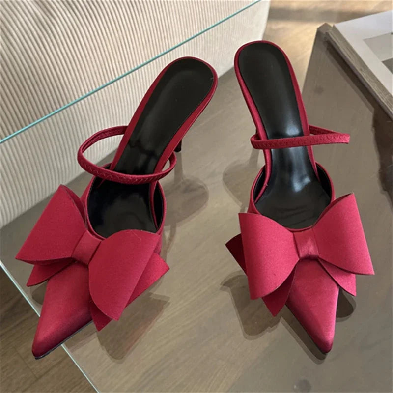 Bow Detail Slip-On Heels