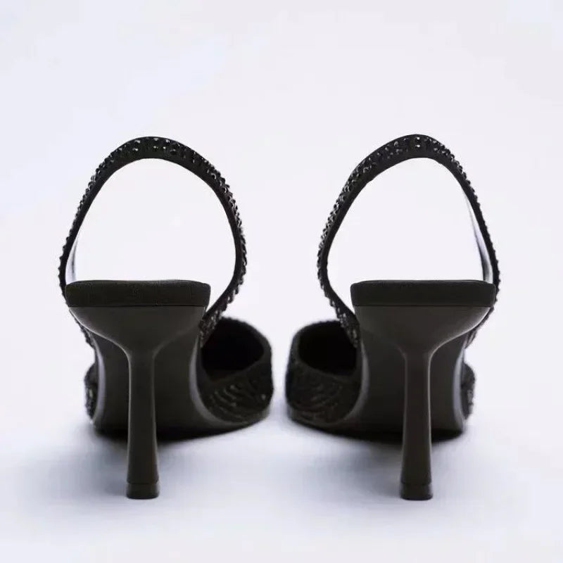 Rhinestone Slingback Stiletto Heels