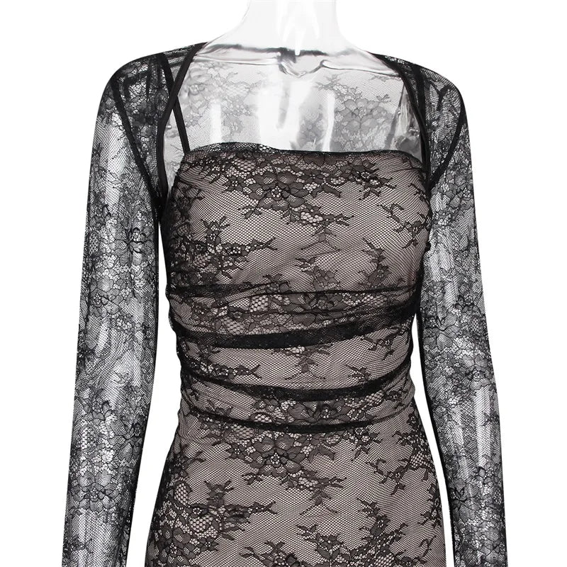 Long Sleeve Lace Maxi Dress