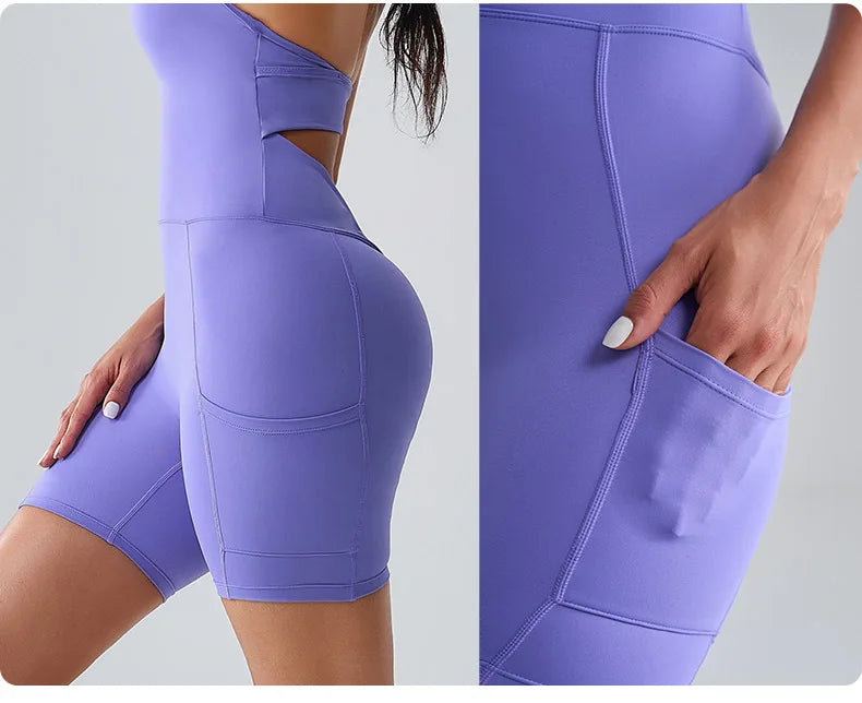 Open Back Ruched Athletic Jumpsuit