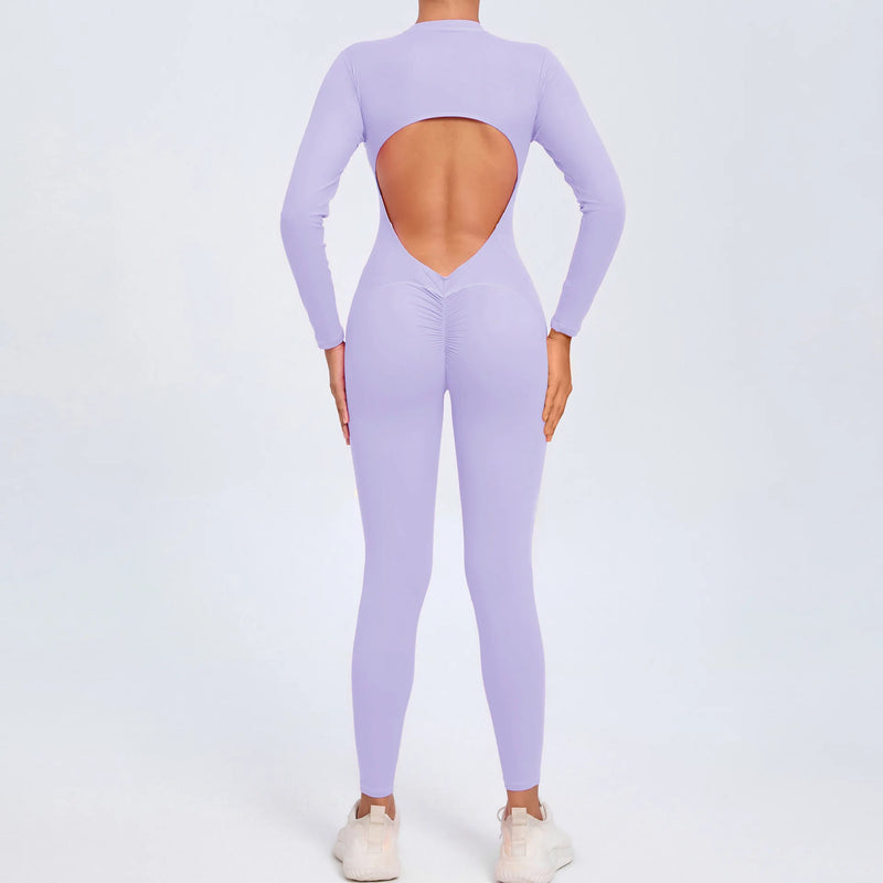 Backless SculptFit Long Sleeve Jumpsuit