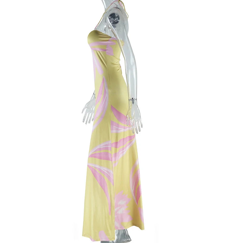 Yellow Strapless Maxi Dress