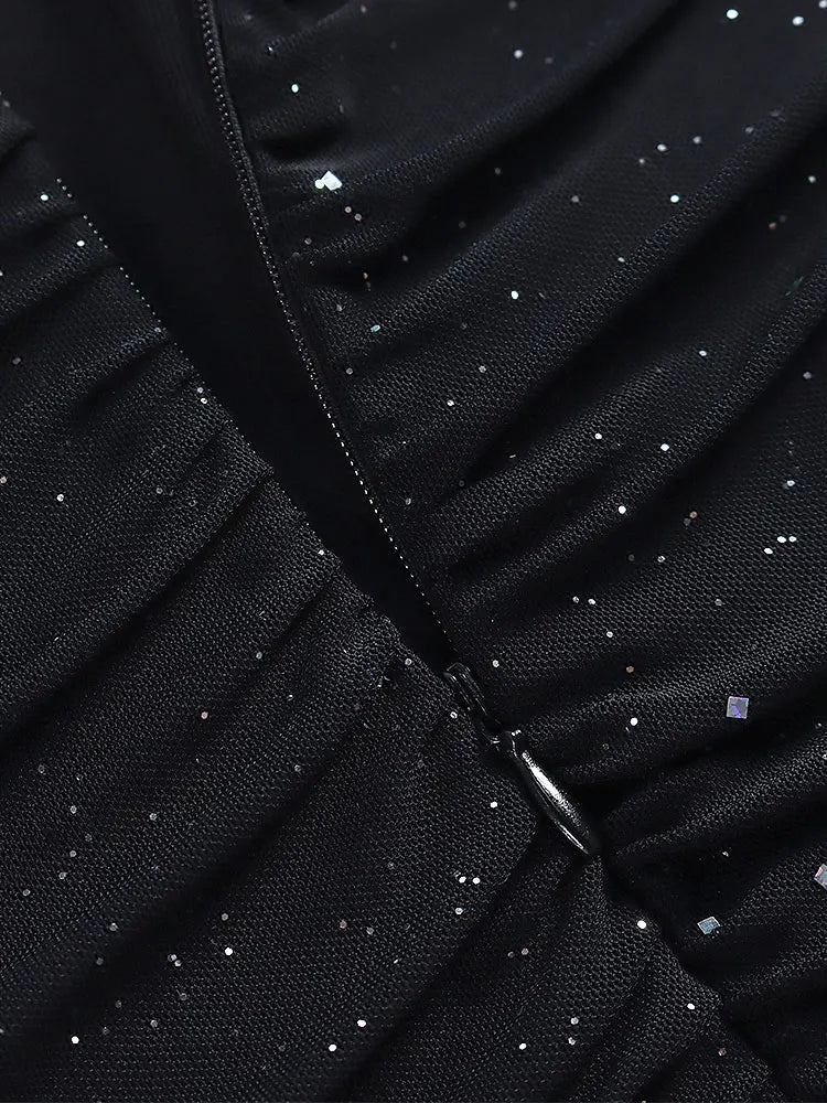 Sparkle Mesh Bodycon Mini Dress