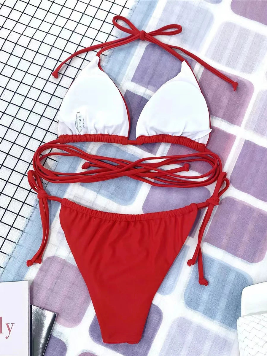 Strappy Triangle Wrap Bikini