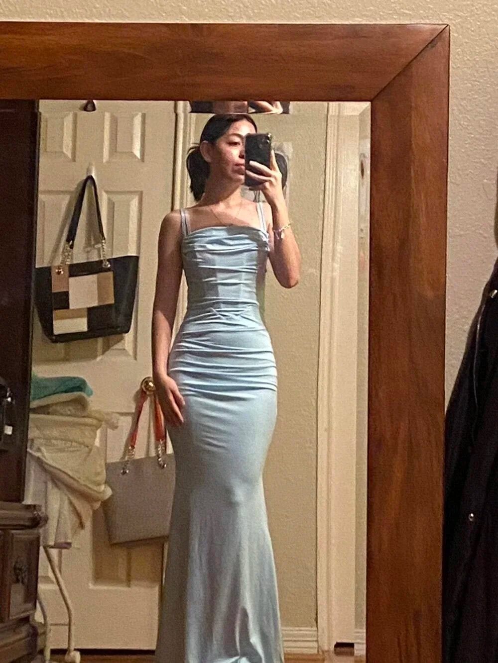 Elegant Fitted Spaghetti Strap Maxi Dress