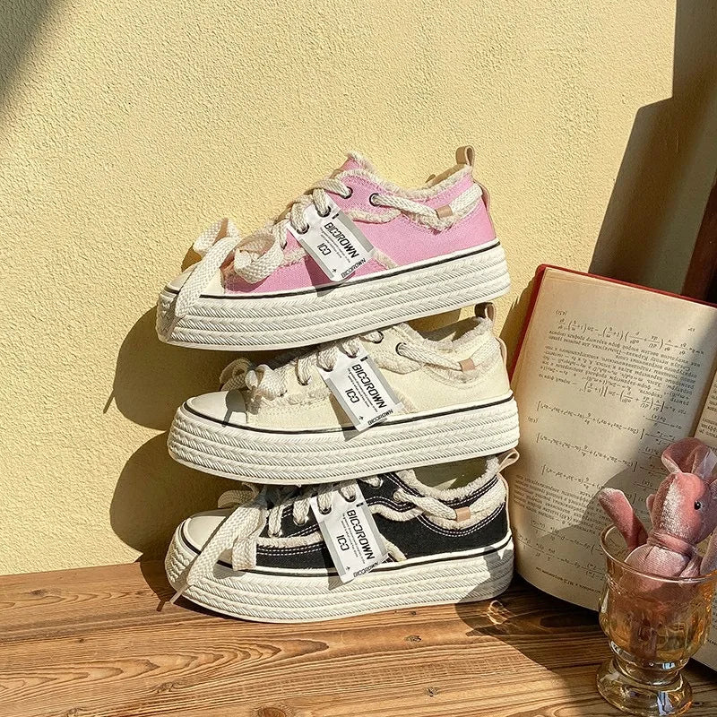 Vintage Canvas Platform Sneakers