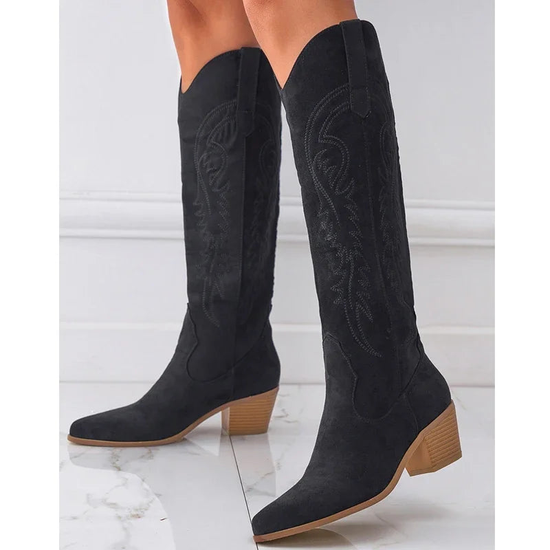 Classic Western Knee-High Boots