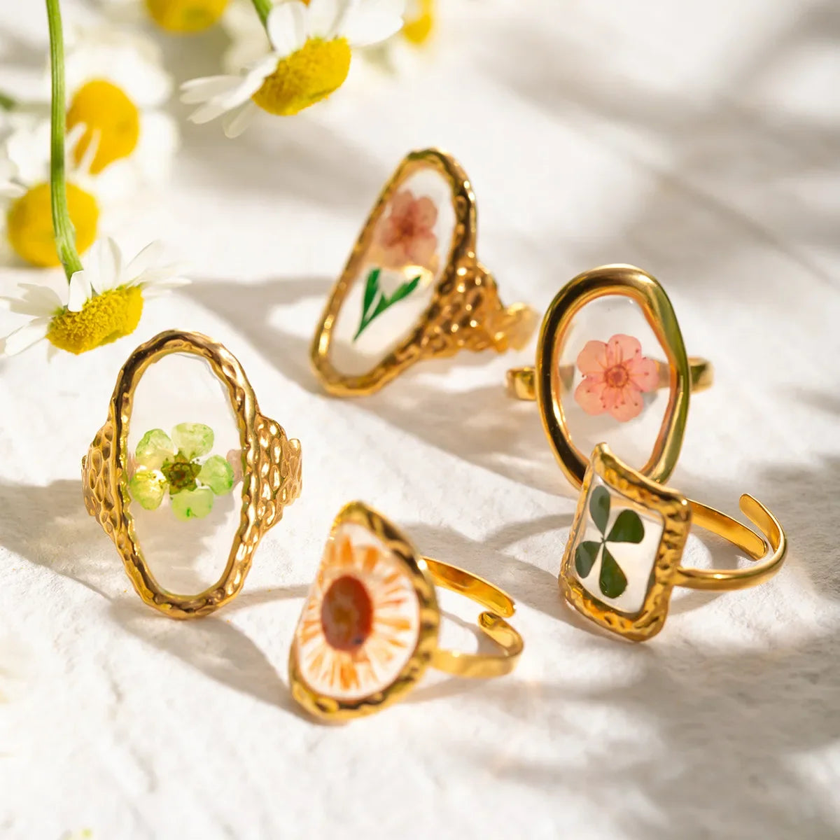 Pressed Flower Botanical Ring
