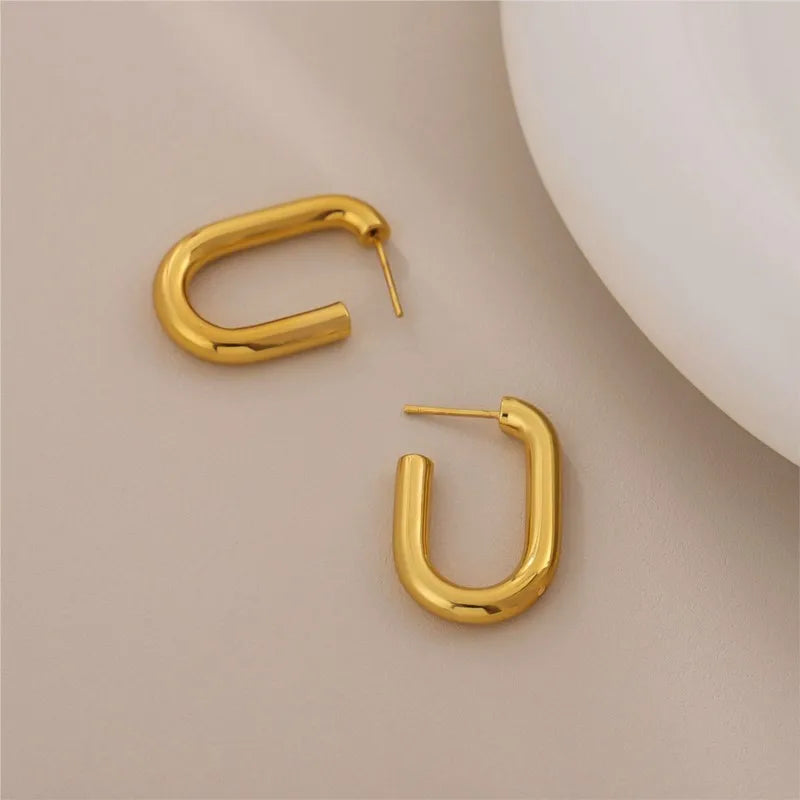 Chunky Square Hoop Earrings