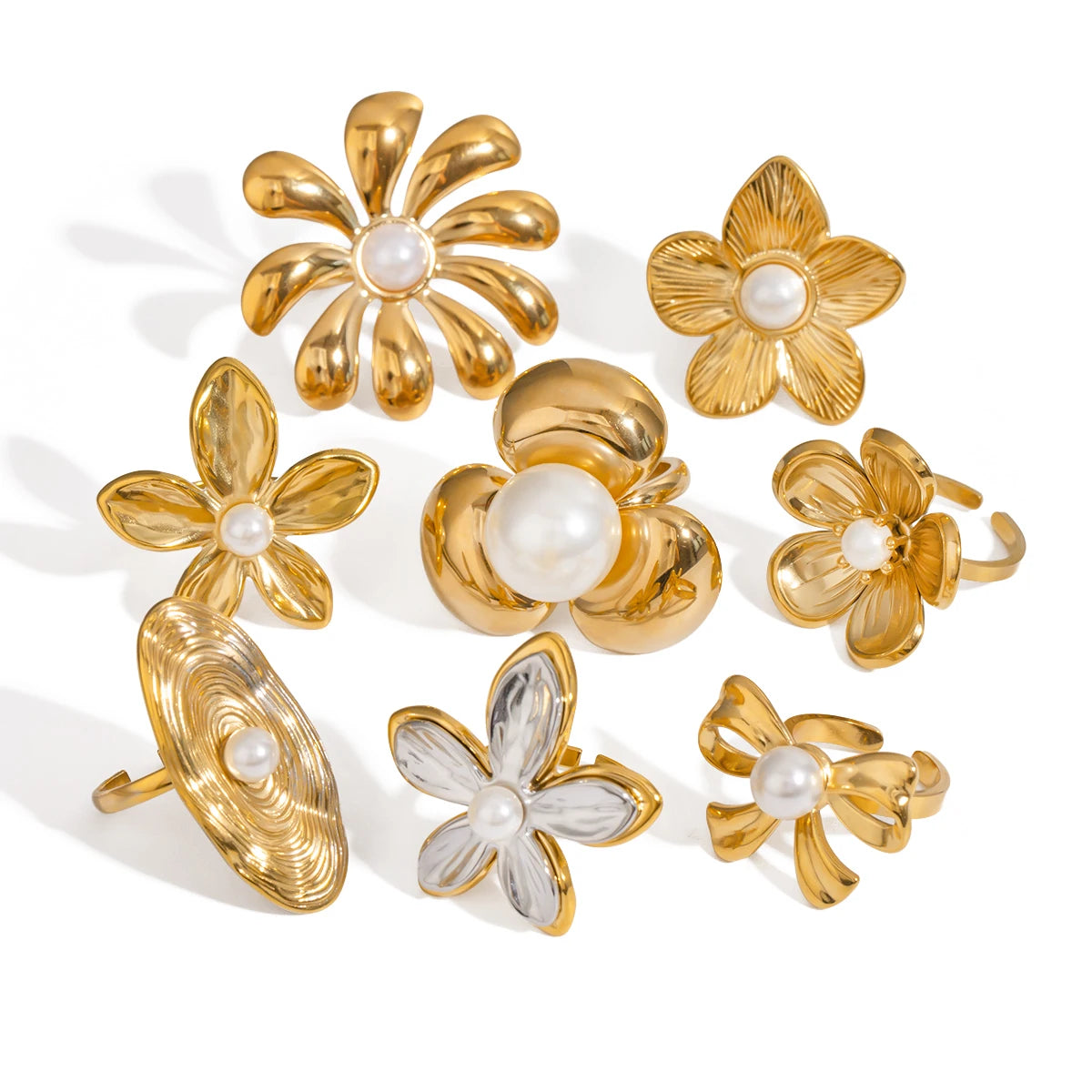 Pearl Bloom Flower Statement Ring