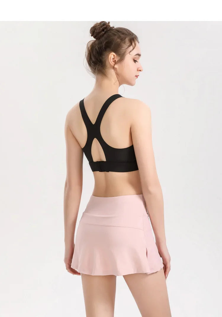 High-Waist Tennis Skirt with Built-in Shorts