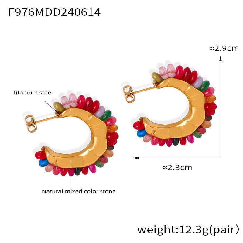 Beaded Hoop Earrings
