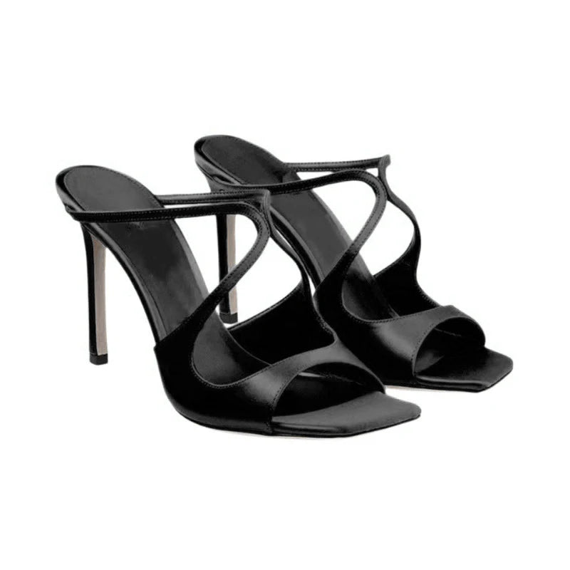 Strappy Satin High Heel Sandals