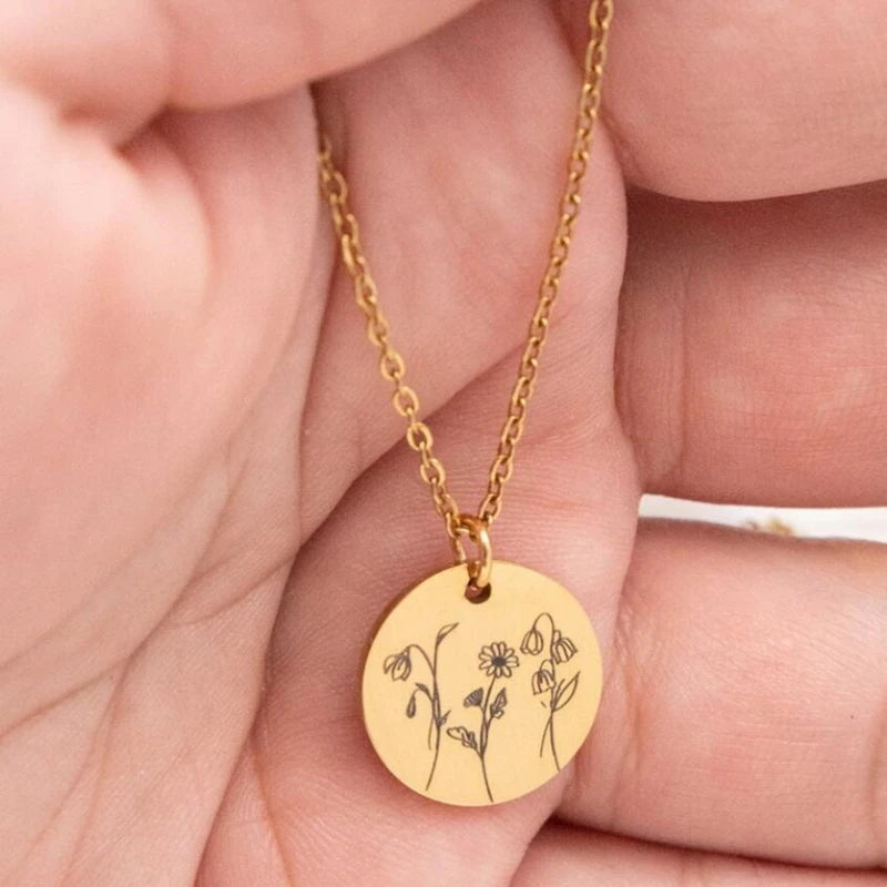Minimalist Floral Medallion Necklaces