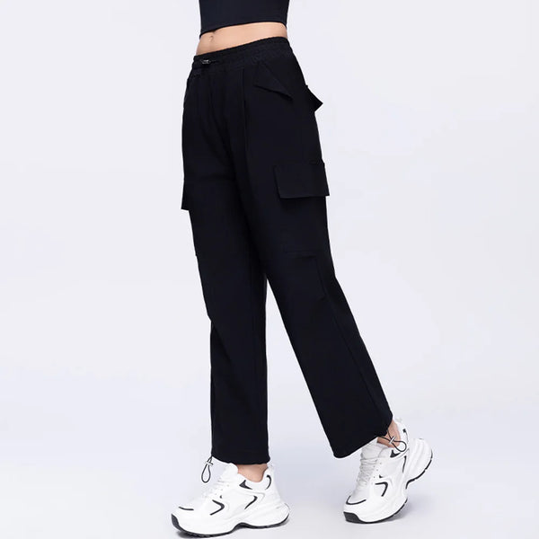 High-Waisted Drawstring Cargo Pants