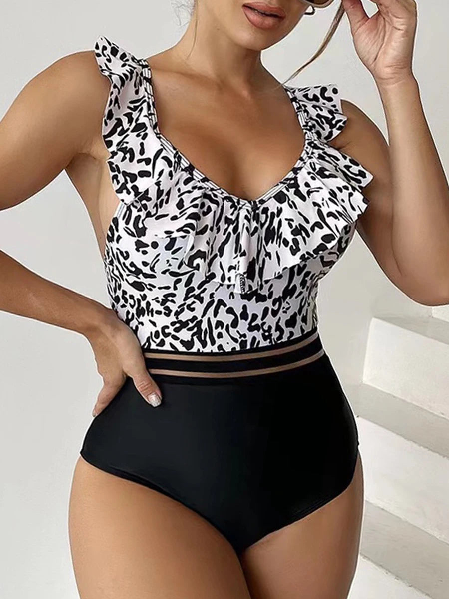 Ruffle Detail One-Piece Swimsuit