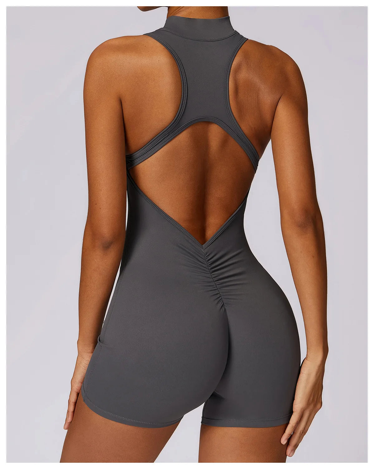 One Shoulder Biker Shorts Set