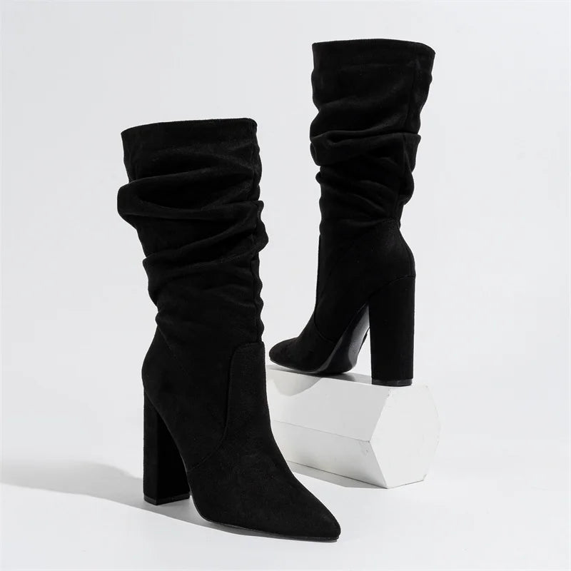 Slouchy Pointed-Toe Boots