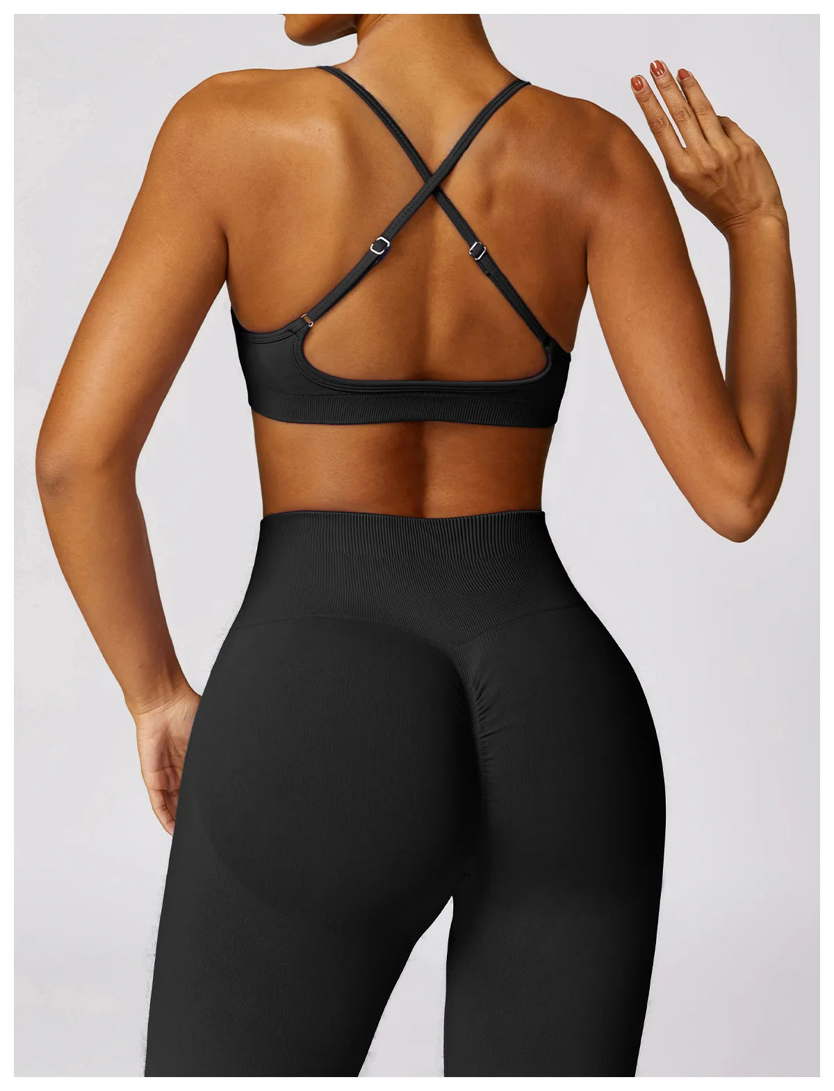 Ribbed Waist Flared Leggings