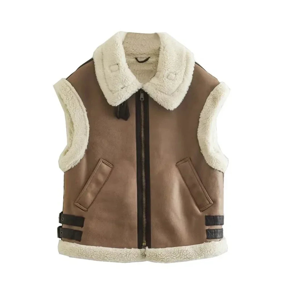 Faux Shearling Aviator Jacket