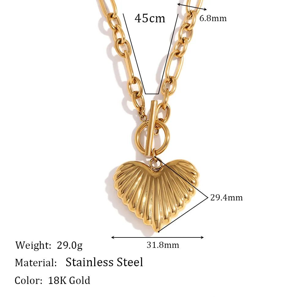 Golden Heart Pendant Necklace