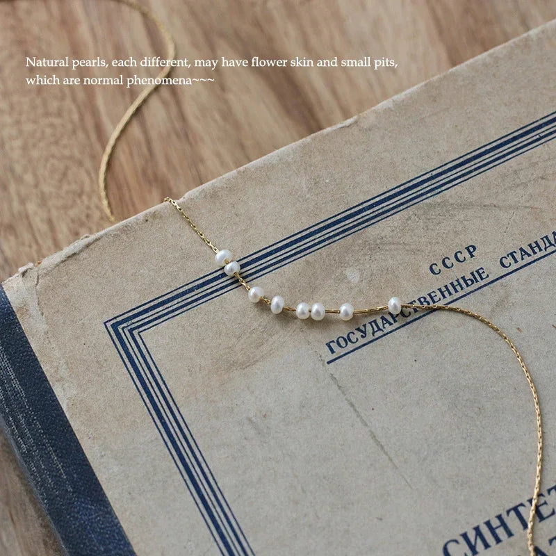 Dainty Pearl Bar Necklace