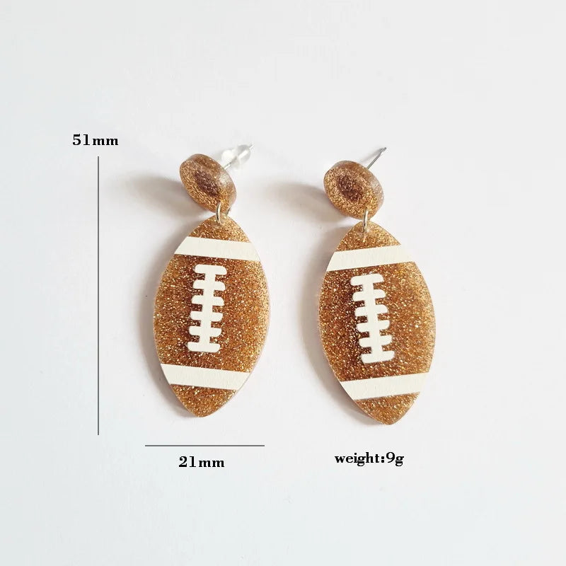 Sports Ball Drop Earrings Set