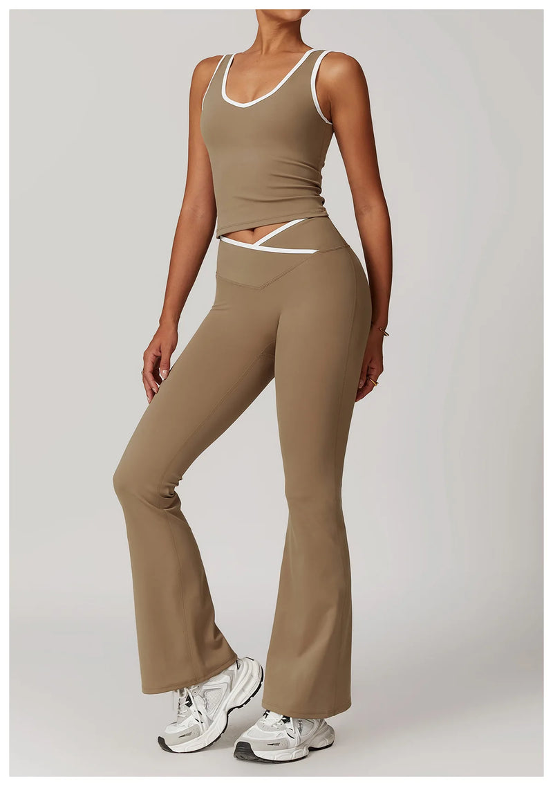 Crossover Flared Leggings Set