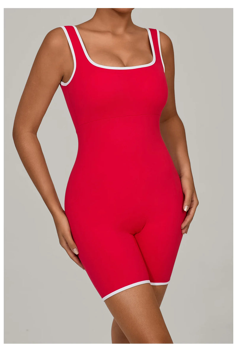 Square Neck Active Romper