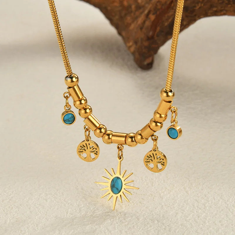 Gold & Turquoise Charm Set