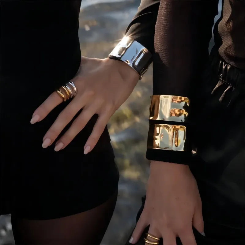 Hammered Wide Cuff Bracelet