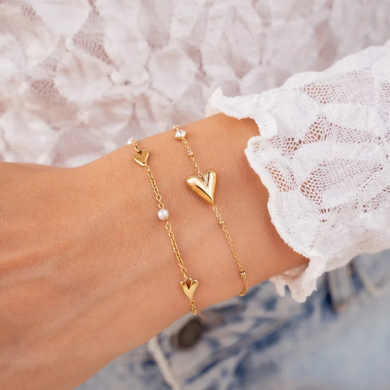 Dainty Charm Chain Bracelet Set