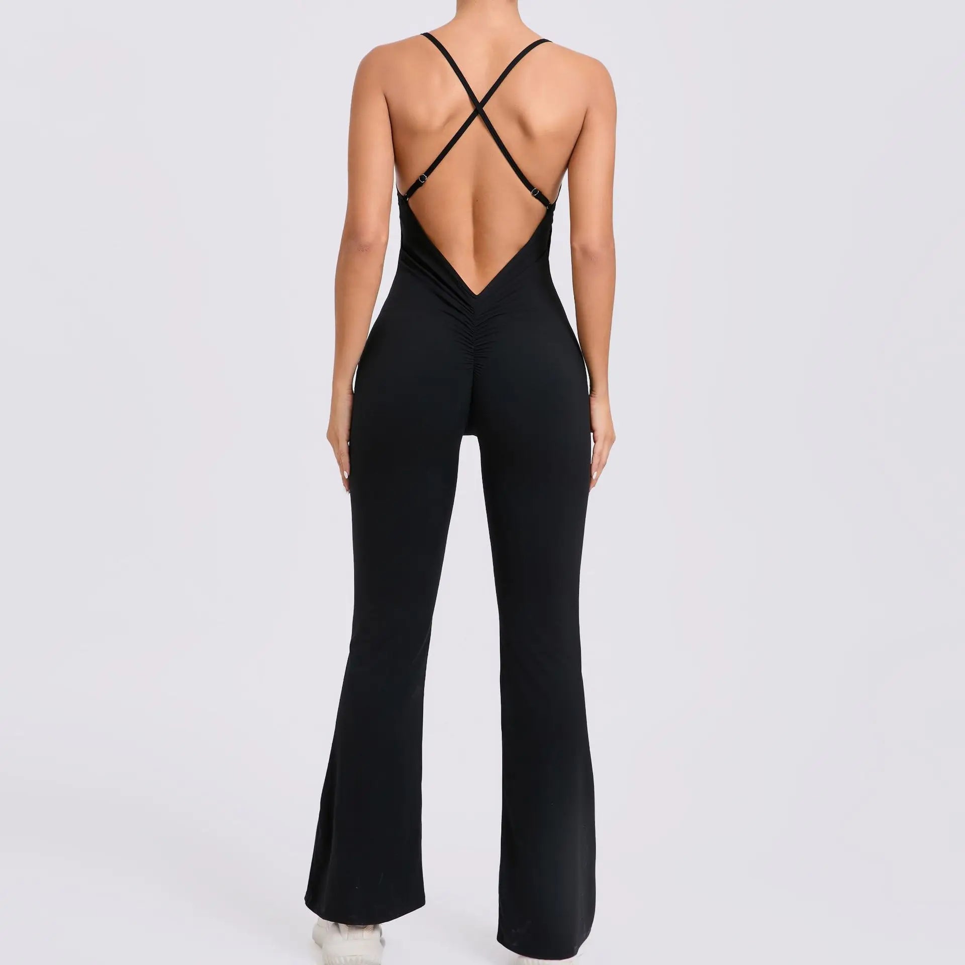 Sleek Noir Flare Jumpsuit