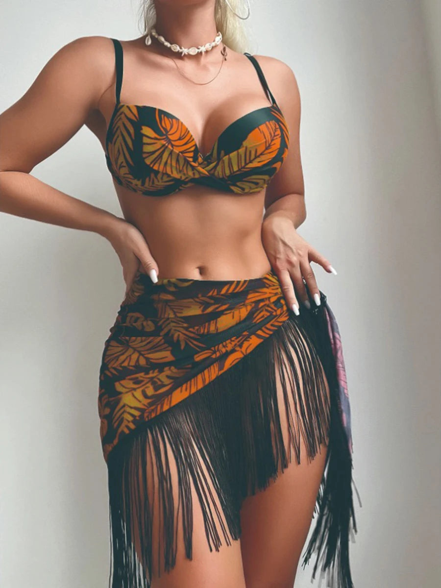 Tropical Fringe Bikini Set
