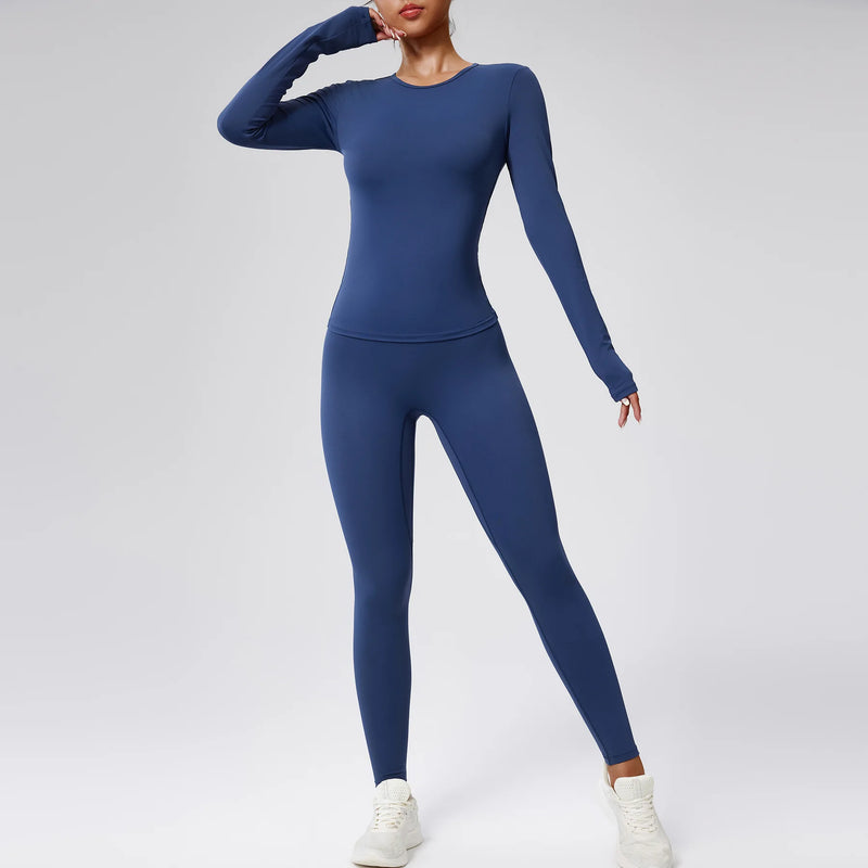 Thumbhole Long Sleeve Leggings Set