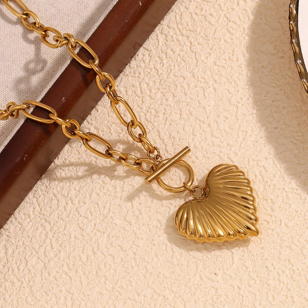Golden Heart Pendant Necklace