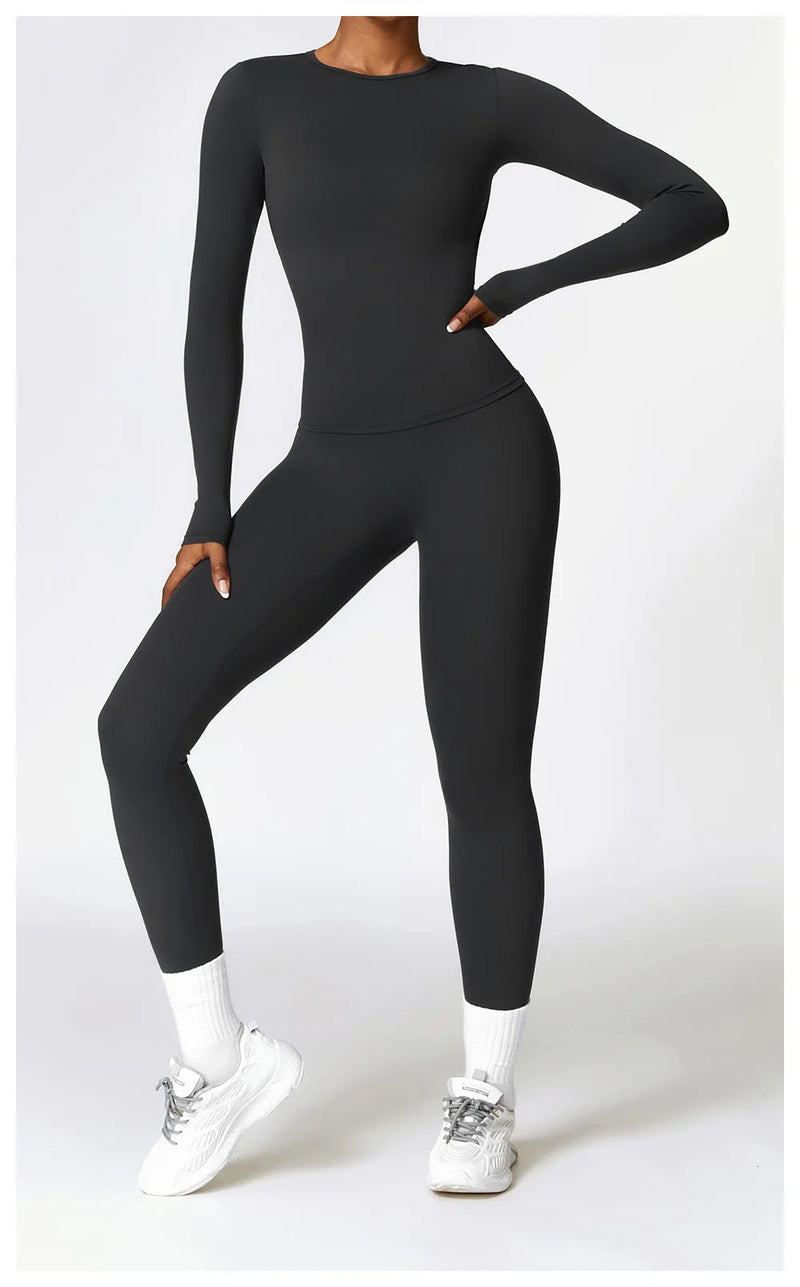 Thumbhole Long Sleeve Leggings Set