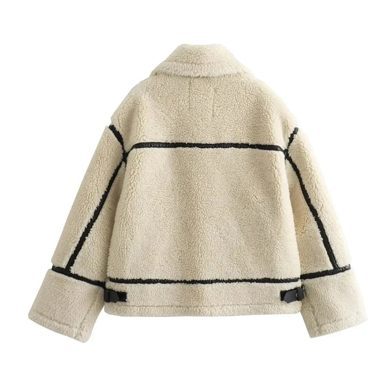 Faux Shearling Zip Jacket