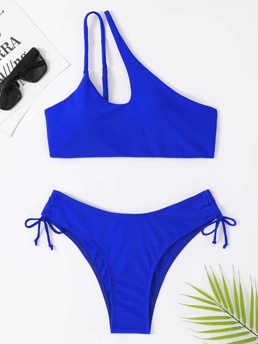 Asymmetrical Cutout Bikini Set
